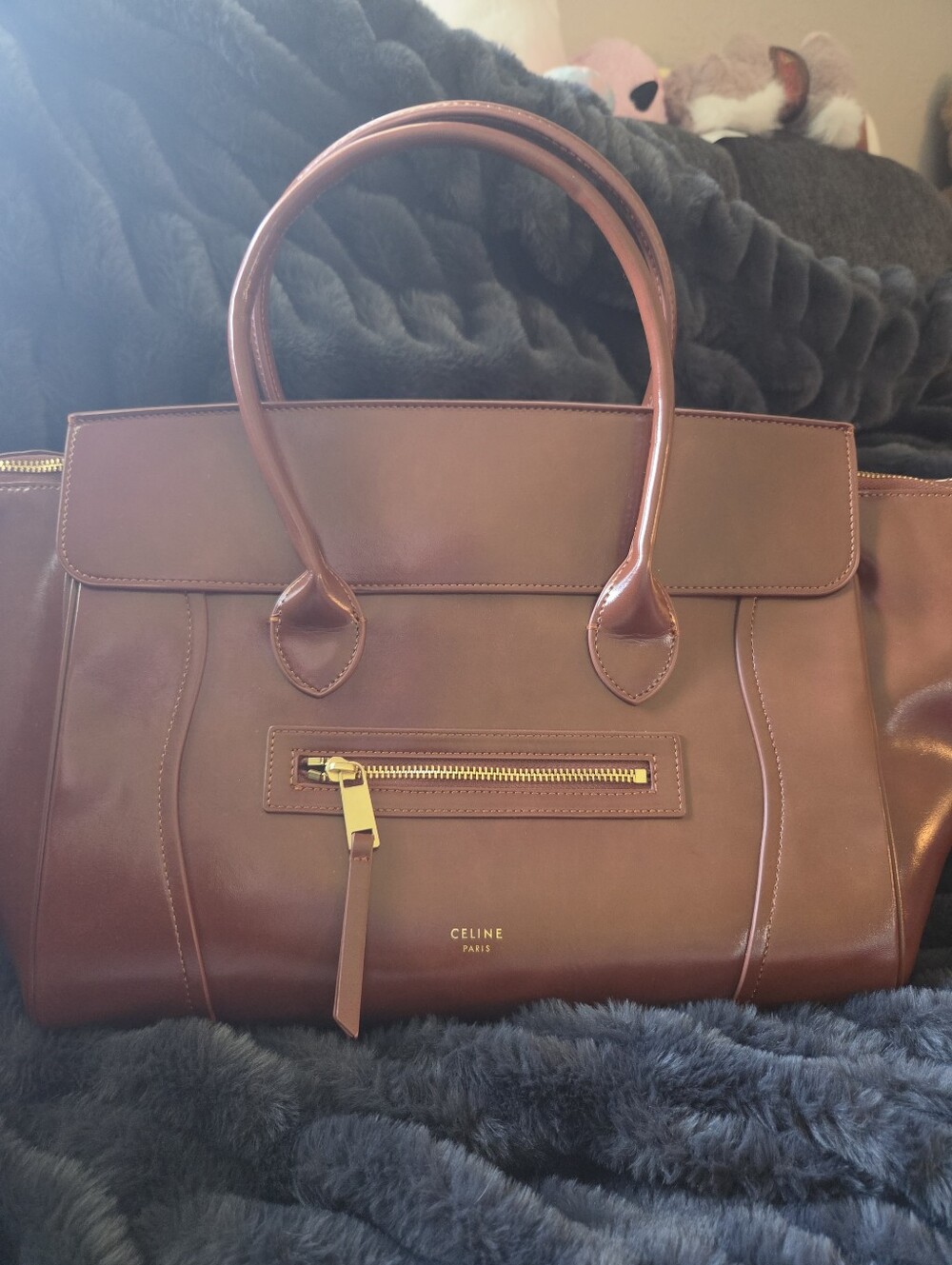 Luggage Style Tote - Large - Brown Calfskin Leather